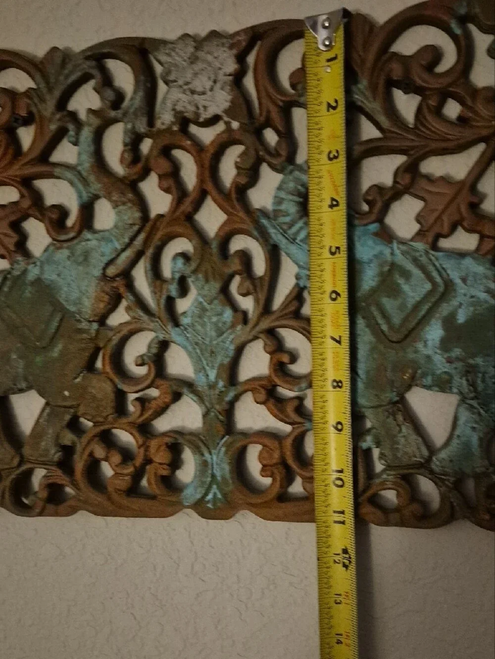 Patina Elephant Wall Decor - Turquoise and Brown